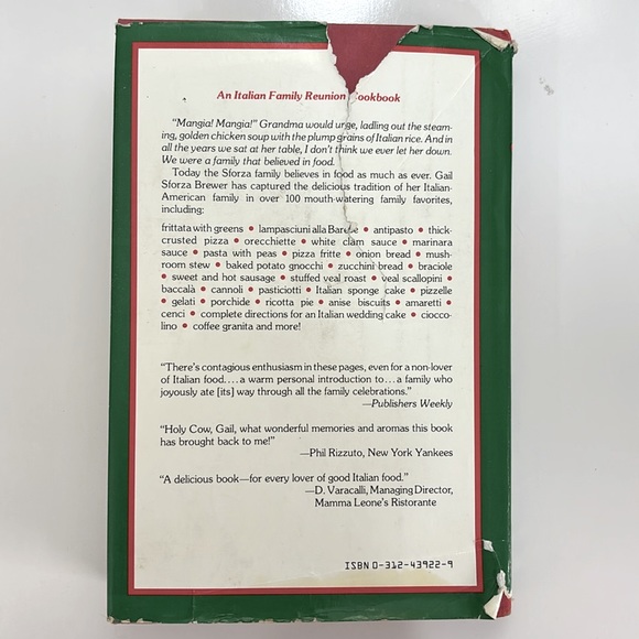 An Italian Family Reunion Cookbook by Gail Sforza Brewer Signed & Inscribed - Picture 8 of 8
